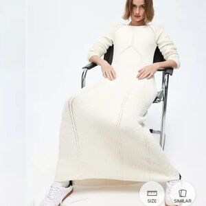 H&M Ivory Long Sleeve Maxi Dress
